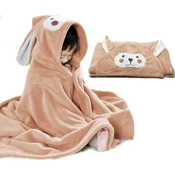 Kryt s kapucí KINCHY 70 x 140 cm modrý