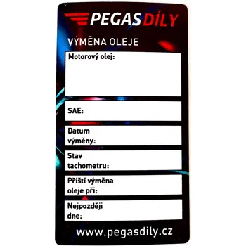 Motorový olej Servisní štítek PegasDíly (S) - 1ks