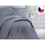 Jednobarevné povlečení saténové 2x 70x90, 240x200 Proužek tmavě šedý