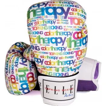 Boxerské rukavice Boxerské rukavice TOP KING a Elle Active Color Therapy - bílo/červená 10 oz