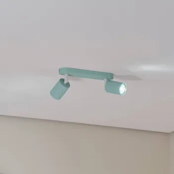 Lampička TK Lighting Stropní bodové světlo Livia, mintově zelené, 35 cm, 2-bodové, kov, GU10 mátově zelená 2 x 10 W LED - Doprava zdarma