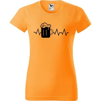 Dámské tričko s potiskem Tep pivo Barva trička: Tangerine orange - A2, Velikost: L