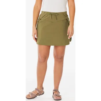 Dámská sukně QUECHUA Dámská turistická sukně s kraťasy NH 500 38 KAŠTANOVÁ|ZELENÁ