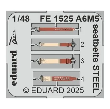 Plastikový model Eduard 1/48 A6M5 seatbelts STEEL (EDUARD)