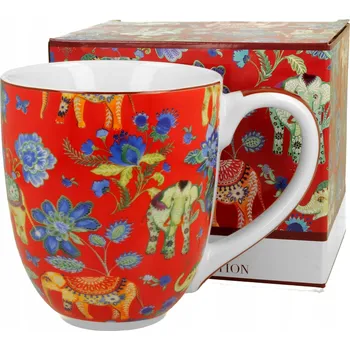 Hrneček XXL ANKUR RED porcelán BONE CHINA DUO sloni - 1000 ml