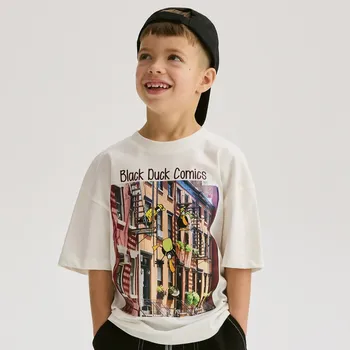 Reserved - Bavlněné tričko s potiskem - krémová - 078FH-01X - 078FH-01X-116