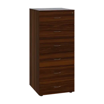 Kartotéka LKR - A5 dřevěná kartotéka, 6-zásuvková, centrální zámek, ořech královský