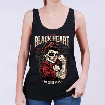 Dámské Tílko BLACK HEART LINDA Barva: Černá, Velikost: M