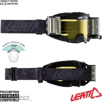 Motocyklové brýle MX brýle s převíjením LEATT Velocity 5.5 Roll-Off Stealth 2025