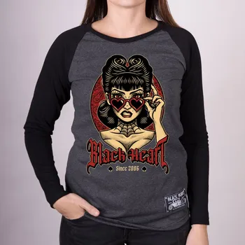 Dámské tričko DámsKé Triko BLACK HEART PRETTY RG Barva: šedá, Velikost: L