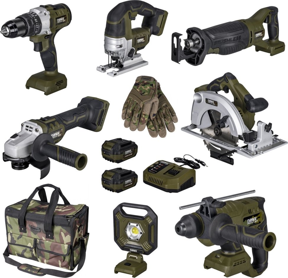 Sada aku nářadí Narex CAMOUFLAGE 2 - s aku příklepovou vrtačkou 6507042023