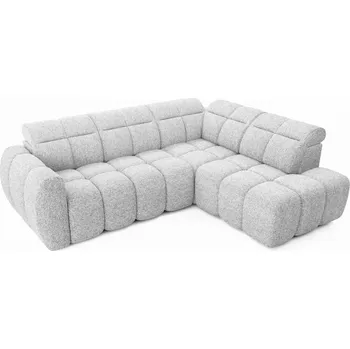 Sedací souprava Moderní rohová sedací souprava FANNY s elektrickým výsuvem sedáku, pravá, sv. šedá (coralline 01)