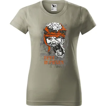 Dámské tričko Rest in pieces Barva trička: Světlá khaki - 28, Velikost: L