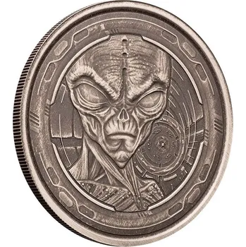 Scottsdale Mint Ghana Alien stříbrná mince 1oz 2022 Antique