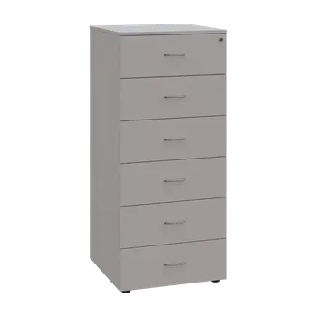 Kartotéka LKR - A5 dřevěná kartotéka, 6-zásuvková, centrální zámek, šedá