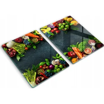 Obraz Dekorativní skleněné kuchyňské desky na krájení 2x40x52 cm Čerstvá zelenina