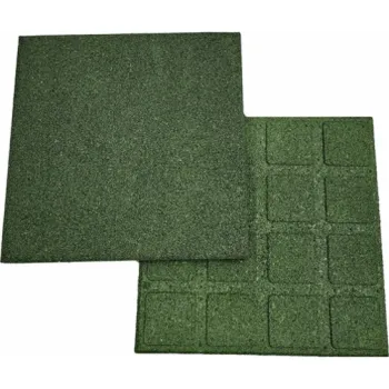 Venkovní dlažba Gumová dlaždice, 50 x 50 x 3 cm, zelená