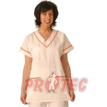 Dámská halenka Halena dámská do V vz 9203 FEIN bílá + modrá