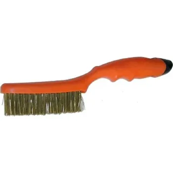 Drátěný kartáč Kartáč ruční mosazný 4 řadý plastová rukojeť 06924