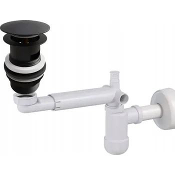 Sifon Zátka s přepadem klik-klak kulatý Garmand černá