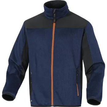 Bunda BEAVER pletená softshellová zip krytý lištou navy-oranžová L - navy-oranžová