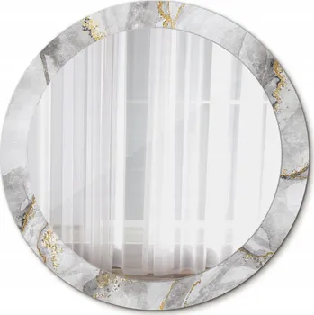 Zrcadlo Moderní Kulaté Zrcadlo s Mramorovým Vzorem 80cm