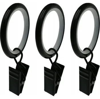 Garnýž Tiché kolečko s žabkou, matná černá, sada 10 kusů pro garnýž o průměru 16-19 mm