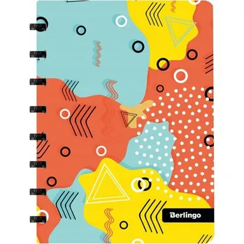Zápisník BLOK A5+ 80 LISTŮ s mřížkou Barevný organizér Berlingo TVRDÁ VAZBA