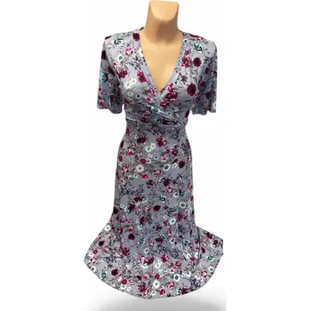 Dámské šaty Šaty pro svatební matky DENTA, Barva Světle šedá, Velikost XXL50, Materiál 96% Viskoza 4% Lycra