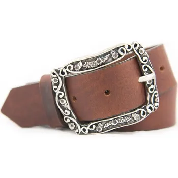 Opasek Hnědý dámský kožený pásek (GDP69)