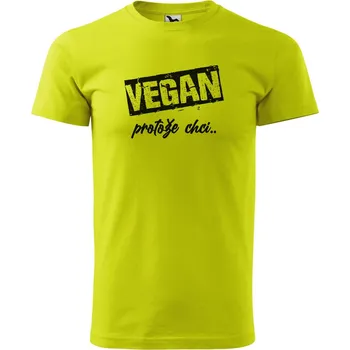 Pánské oblečení Pánské tričko s potiskem Vegan Velikost: 2XL, Barva trička: Limetková