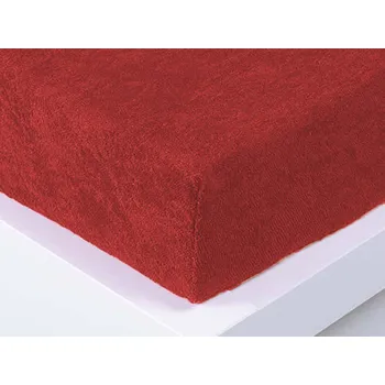 Prostěradlo XPOSE® Froté prostěradlo Exclusive - tmavě červené 180x200 cm, Froté + Prodloužená možnost vrácení zboží do 50 dnů