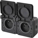 EMOS Cyklone zásuvka dvojnásobná IP55 šedá D730421