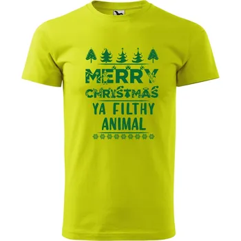 Pánské oblečení Pánské tričko Merry animal Velikost: 2XL, Barva trička: Limetková