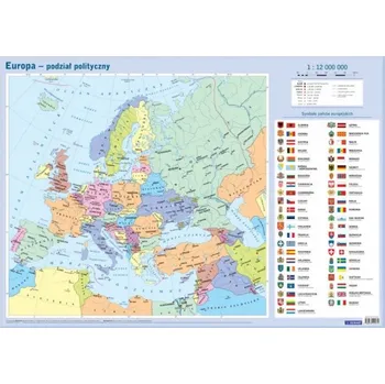 Europa mapa polityczna PLAKAT mapa dla uczniów mapa do geografii szkolnej mapa naukowa mapa plakat edukacyjny mapa edukacyjna mapa ścienna mapa ilustrowana mapa do nauki mapa plakatowa plakat z mapą Praca zbiorowa mapa z regionami Europy mapa dla przedszk