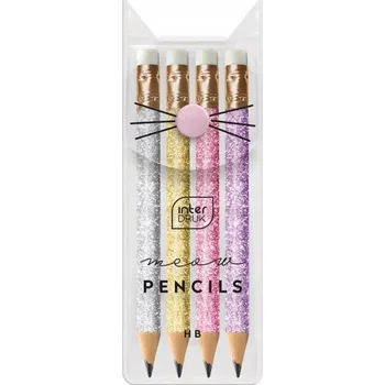 Grafitová tužka Tužka s gumou Interdruk HB 4 ks