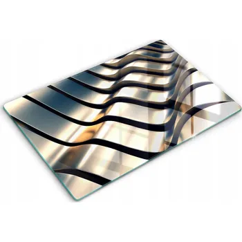 Obraz Skleněná deska s dekorativním potiskem XXL 80x52 cm - Kovové 3D tvary