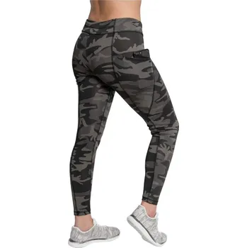 ROTHCO Legíny dámské WORKOUT s kapsami BLACK CAMO L BLACK CAMO