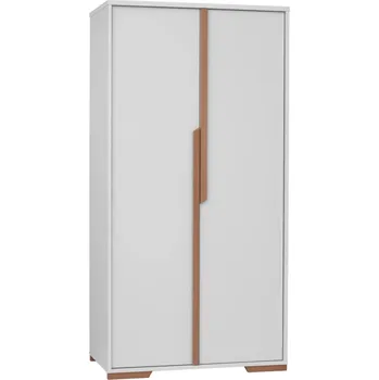 Šatní skříň Šatní skříň Snap - Pinio Bílá / Přírodní Bukové Dřevo 98.5x195 cm