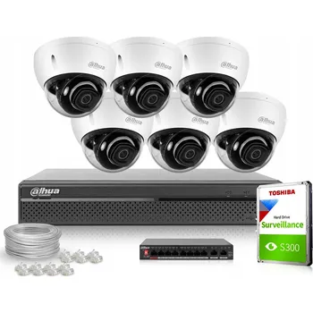 IP kamera Monitorovací sada 6x IPC-HDBW2841E-S-0280B a 1x NVR2104-4KS3 DAHUA