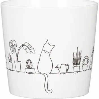 Hrnec Hrnec Scheurich Catview 65577, keramika, H 13 cm, bílý