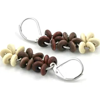 Náušnice Dřevěné náušnice Čokoládovky