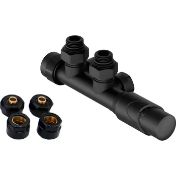 Termostat Hopa Hybrid-Sada Připojovací sada univerzální se svěrným šroubením, středové připojení, černá, RDHYBRIDSADAB