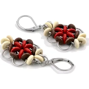 Náušnice Dřevěné náušnice Jaipur