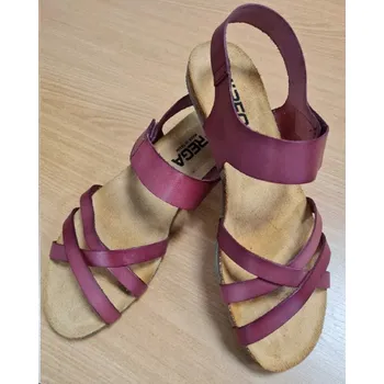 Pánské sandále Sandál REGA F093 kožený dámský bordó