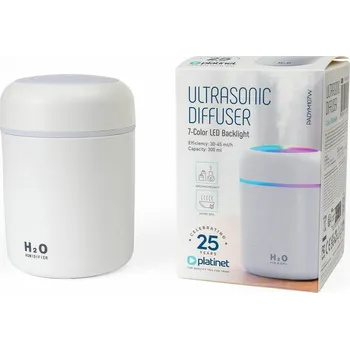 Stojací lampa Platinet PADYM107W Ultrazvukový zvlhčovač a aroma difuzér 300ml s RGB LED bílá