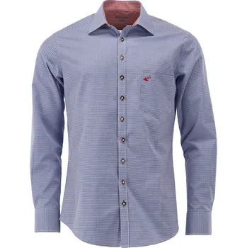 Pánská košile Orbis Trachten SLIM košile pánská jemné modré kárko košile: 47/48