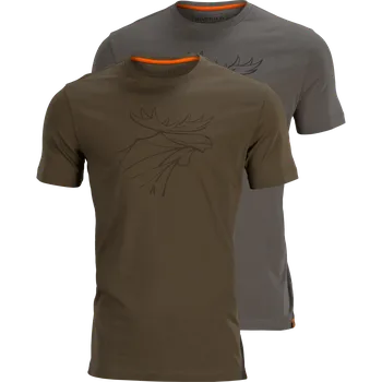 Pánské tričko Značka Härkila HÄRKILA třičko GRAPHIC T-SHIRT 2-PACK (vrbová zelená/šedá)* Velikost: 3XL