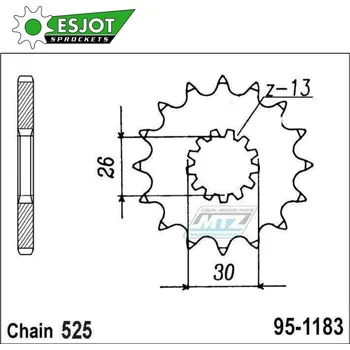 Řetězová sada pro motocykl Kolečko řetězové (pastorek) 1183-17zubů ESJOT 50-29030-17 - Triumph 800 America + 800 Bonneville + 800 Speedmaster + 865 America + 865 Bonneville + 865 Scrambler + 865 Speedmaster + 865 Thruxton TRIUMPH Bonneville (T100) 800 2000-2006