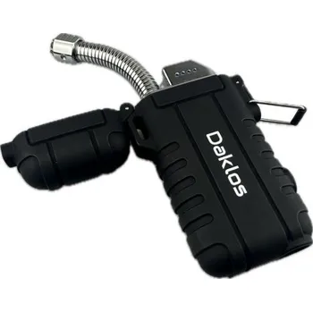 Zapalovač Plazmový nabíjecí vodě a větruodolný flexibilní elektrický zapalovač s LED světlem v dárkové krabičce - Černý